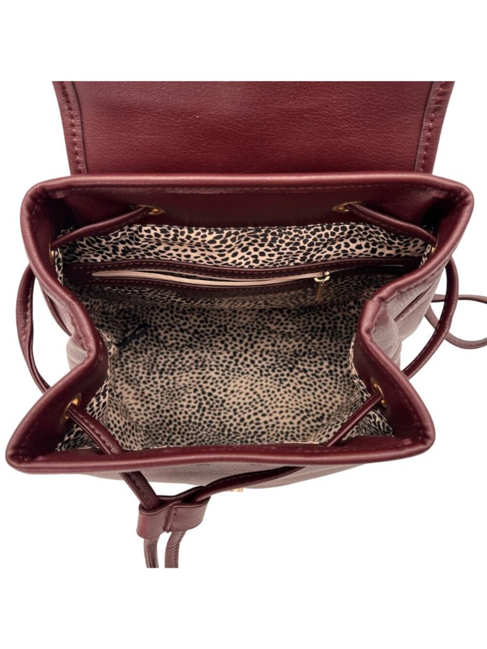 Sole Society Burgundy Faux Leather Backpack With Adjustable Straps & Gold-Tone - Picture 9 of 16